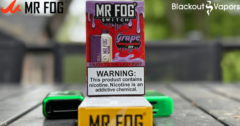 Mr. Fog SWITCH SW15000 in grape pomegranate ice flavor