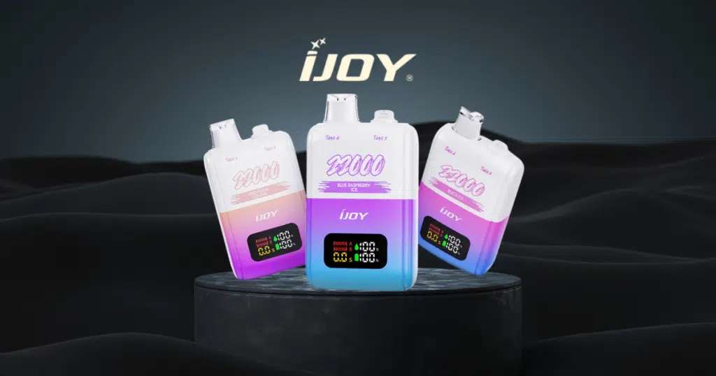 ijoy 22000 in 3 different flavor on a dark background