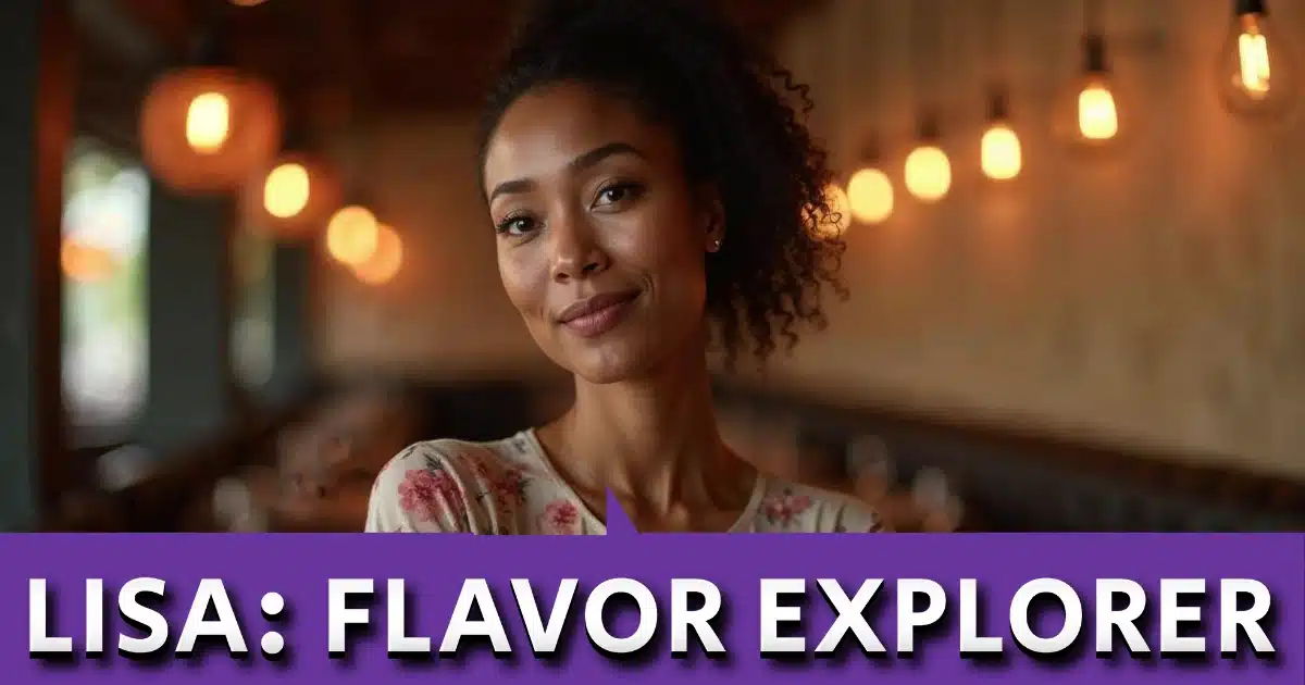 Lisa standing and smiling in her restaurant, ready to discover new vape flavors