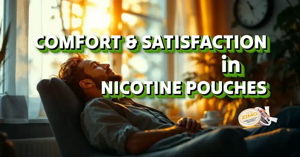 A relaxed man leaning back in a cozy armchair by a sunny window, symbolizing the comfort and lasting satisfaction offered by nicotine pouches.