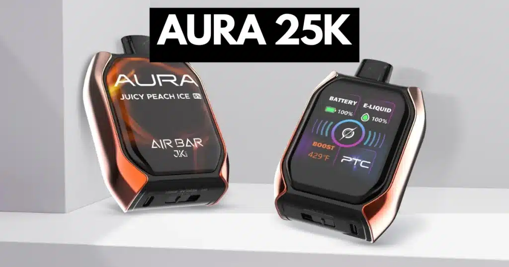 Air Bar AURA 25K with HD puff display and boost mode features for advanced vape control